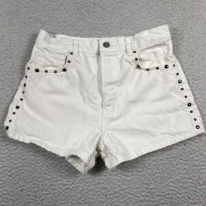 Reformation Jeans Shorts Womens 28 Charlie Studded High Rise Jorts Denim‎ White